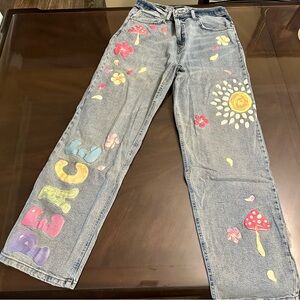 One of kind special edition WJeans with hand painted Design